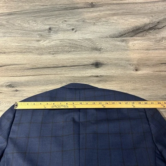 Brooks Brothers Blazer Mens 48R Regent 1818 Wool Coat Windowpane Navy - Picture 13 of 14
